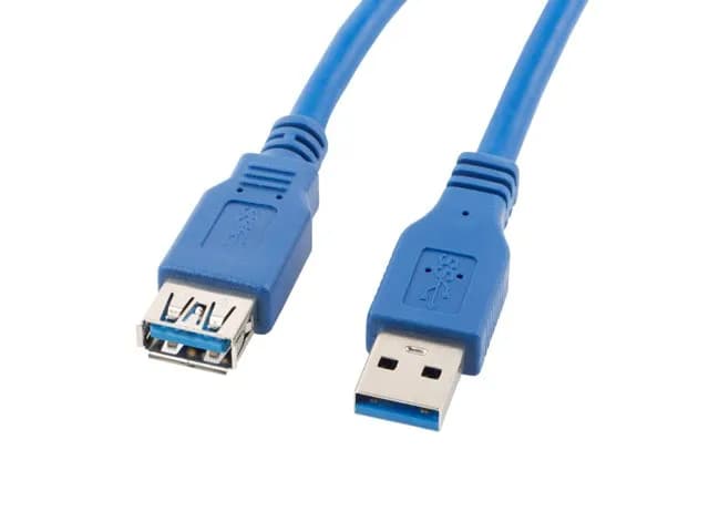 Lanberg Kabel CA-US3E-10CC-0018-B (USB 3.0 M - USB 3.0 F; 1,8m; kolor niebieski), zdjęcie 1 z 2