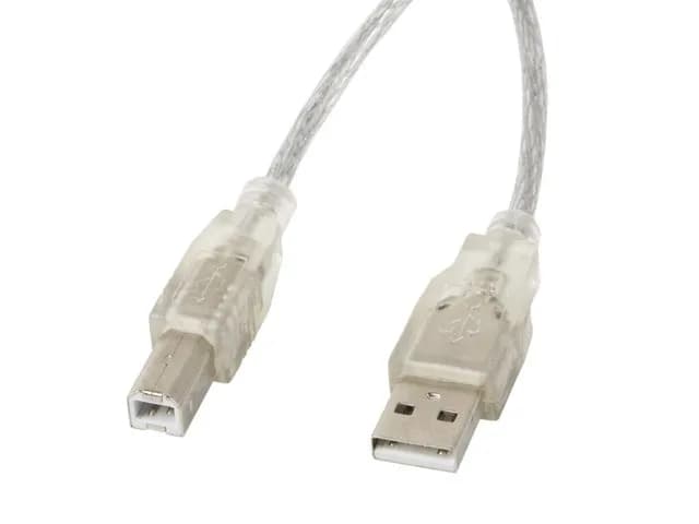 Lanberg Kabel CA-USBA-12CC-0018-TR (USB 2.0 M - USB 2.0 M; 1,8m; kolor przeźroczysty), zdjęcie 1 z 2