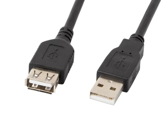 Lanberg Kabel CA-USBE-10CC-0018-BK (USB 2.0 M - USB 2.0 F; 1,8m; kolor czarny), zdjęcie 1 z 2