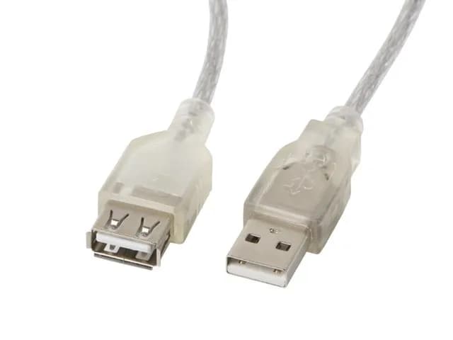 Lanberg Kabel CA-USBE-12CC-0018-TR (USB 2.0 M - USB 2.0 F; 1,8m; kolor biały), zdjęcie 1 z 2