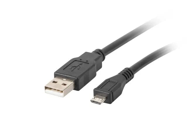 Lanberg Kabel CA-USBM-10CC-0018-BK (USB 2.0 M - Micro USB M; 1,8m; kolor czarny), zdjęcie 1 z 2