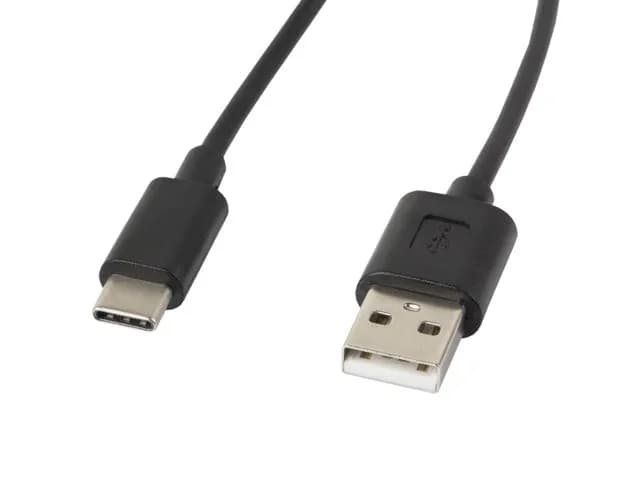 Lanberg Kabel CA-USBO-10CC-0018-BK (USB 2.0 typu A M - USB typu C M; 1,8m; kolor czarny), zdjęcie 1 z 2