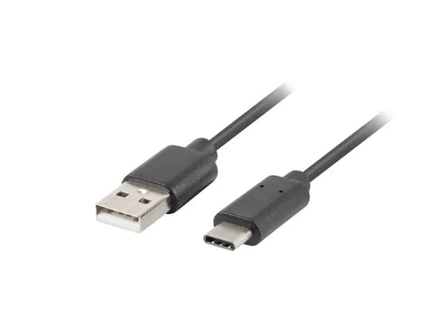Lanberg Kabel CA-USBO-10CU-0005-BK (USB 2.0 typu A - USB typu C ; 0,50m; kolor czarny), zdjęcie 1 z 2