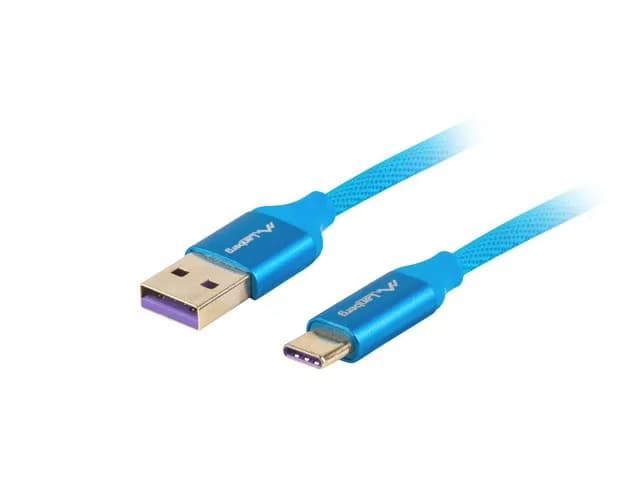 Lanberg Kabel CA-USBO-21CU-0010-BL (USB 2.0 typu A - USB typu C ; 1m; kolor niebieski), zdjęcie 1 z 2
