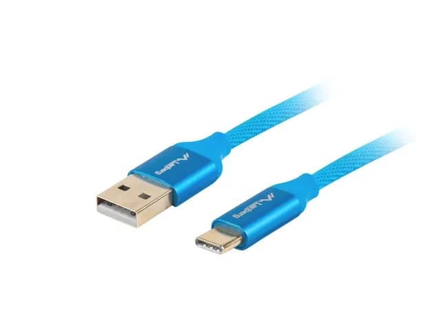 Lanberg Kabel Premium QC 3.0 CA-USBO-22CU-0018-BL (USB 2.0 typu A M - USB typu C M; 1,8m; kolor, zdjęcie 1 z 2