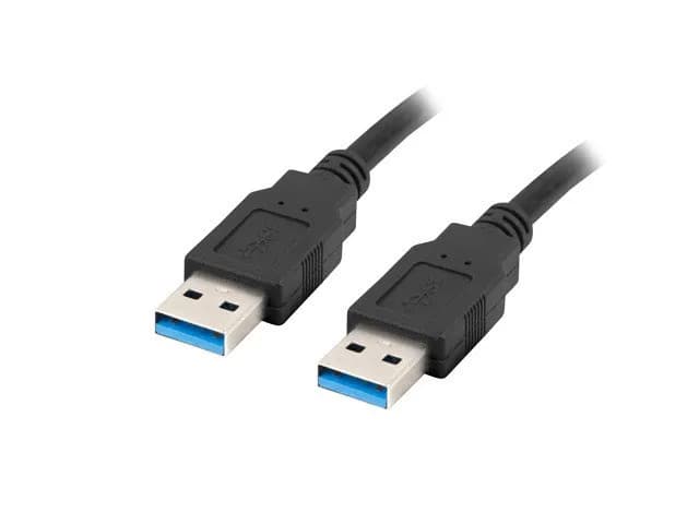 Lanberg KABEL USB-A 3.0 M/M 1M CZARNY CA-USBA-30CU-0010-BK, zdjęcie 1 z 5