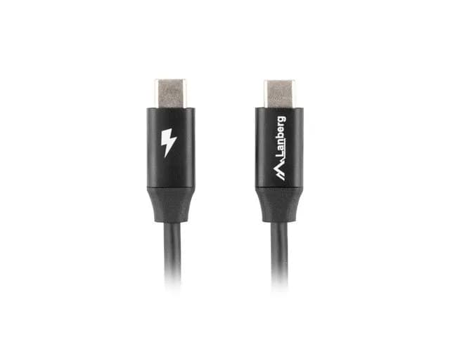 Lanberg KABEL USB-C 2.0 M/M 1.8M PREMIUM QC 4.0 POWER DELIVERY 60W CZARNY CA-CMCM-40CU-0018-BK, zdjęcie 1 z 3