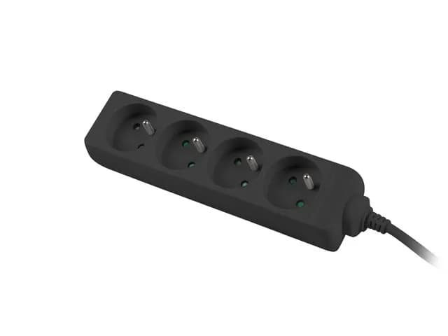 Lanberg LISTWA PRZEDŁUŻACZ 1.5M 4X 230V PL KABEL WYKONANY Z PEŁNEJ MIEDZI CZARNA, zdjęcie 1 z 4