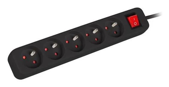 Lanberg LISTWA PRZEDŁUŻACZ 1.5M 5X 230V PL Z WYŁĄCZNIKIEM KABEL WYKONANY Z PEŁNEJ MIEDZI CZARNA, zdjęcie 1 z 3