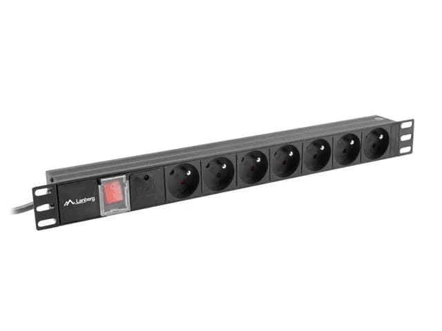 Lanberg Listwa zasilająca PDU-07E-0200-BK (16 A; 2m; kolor czarny), zdjęcie 1 z 4