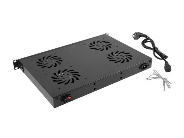 Lanberg PANEL WENTYLACYJNY 1U LCD 19" Z TERMOSTATEM 4 WENTYLATORY 230V AK-1503-B, zdjęcie 1 z 4