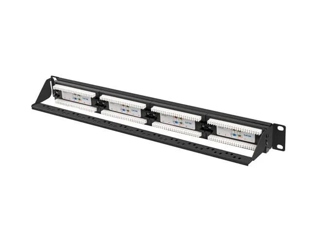 Lanberg PATCH PANEL 24 PORT 1U 19" KAT.6A UTP CZARNY PPUA-1024-B, zdjęcie 1 z 5