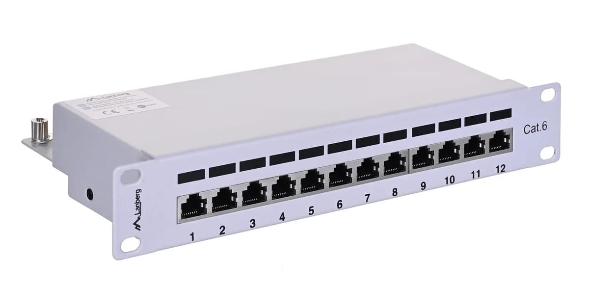 Lanberg Patch panel PPF6-9012-S (1U; 10"; kat. 6; FTP; 12xRJ-45), zdjęcie 1 z 7