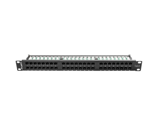 Lanberg Patch panel PPU6-1048-B (1U; kat. 6; 48xRJ-45), zdjęcie 1 z 4