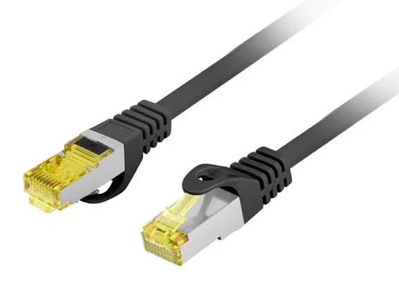 Lanberg PATCHCORD KAT.6A S/FTP LSZH CU 0.5M CZARNY FLUKE PASSED, zdjęcie 1 z 4