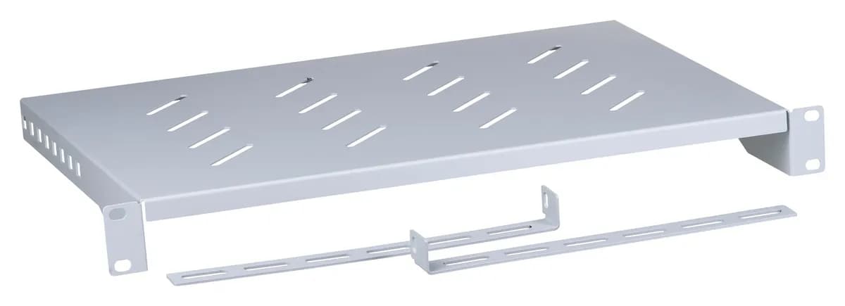 Lanberg PÓŁKA DO SZAF 19" 600MM (1U, 483X330MM) SZARA AK-1004-S, zdjęcie 1 z 10