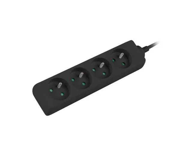 Lanberg Przedłużacz PS0-04E-0100-IEC-BK (1m; kolor czarny), zdjęcie 1 z 5