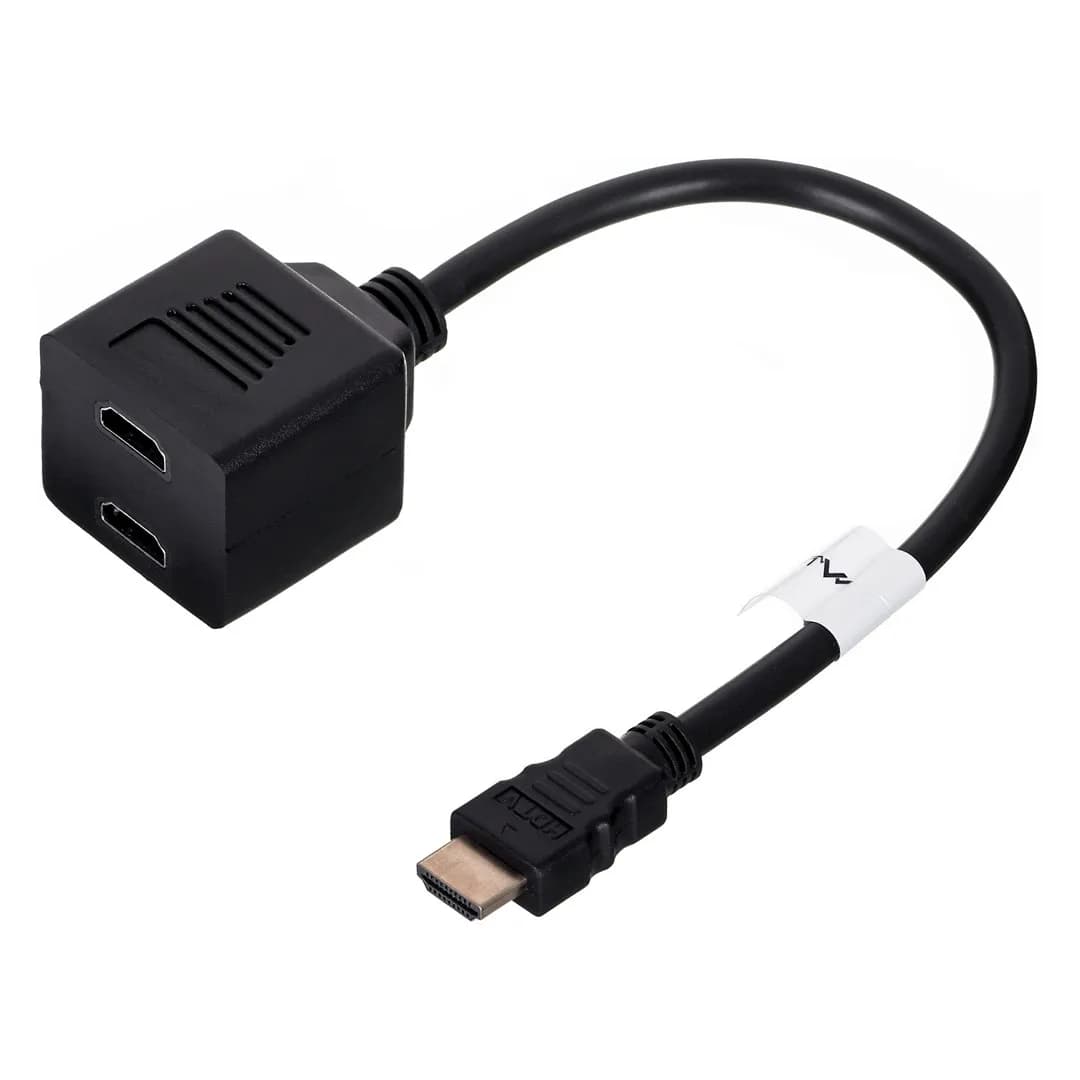 Lanberg Splitter AD-0019-BK (HDMI M - 2x HDMI F; 0,20m; kolor czarny)