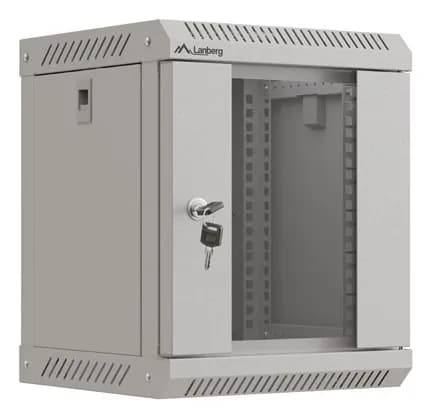 Lanberg SZAFA INSTALACYJNA RACK WISZĄCA 10" 6U 300X300 SZARA DRZWI PRZESZKLONE (FLAT PACK), zdjęcie 1 z 12