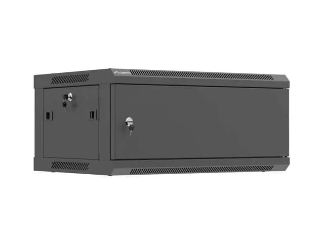 Lanberg SZAFA INSTALACYJNA RACK WISZĄCA 19" 4U 600X450 CZARNA DRZWI METALOWE (FLAT PACK), zdjęcie 1 z 12