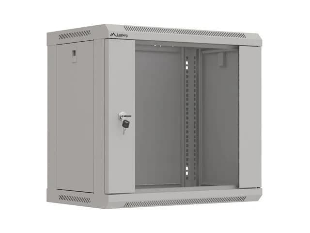 Lanberg SZAFA INSTALACYJNA RACK WISZĄCA 19" 9U 540X350 SZARA DRZWI PRZESZKLONE (FLAT PACK), zdjęcie 1 z 11