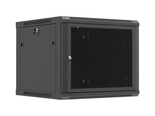 Lanberg SZAFA INSTALACYJNA RACK WISZĄCA 19" 9U 600X600 CZARNA DRZWI PERFOROWANE (FLAT PACK), zdjęcie 1 z 12