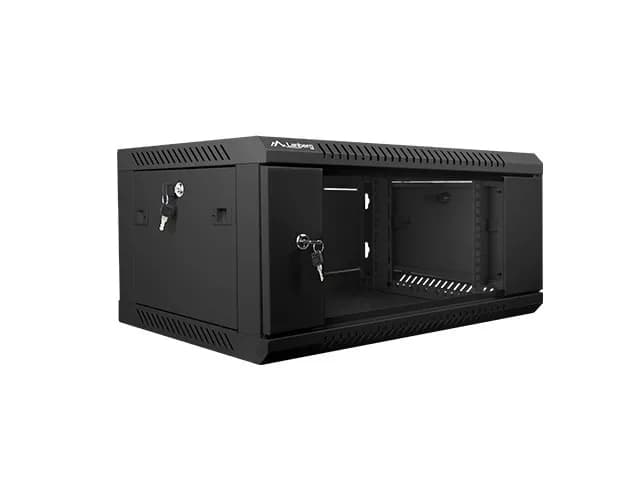 Lanberg Szafa jednosekcyjna WF01-6404-10B (4U; 280mm, 600mm, 450 mm; wisząca; Szklane; 19'', zdjęcie 1 z 4