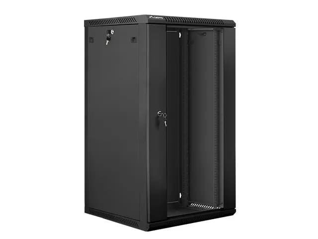 Lanberg Szafa jednosekcyjna WF01-6622-10B (22U; 1080mm, 600mm, 600 mm; wisząca; Szklane; 19'', zdjęcie 1 z 4
