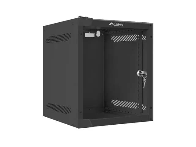 Lanberg Szafa jednosekcyjna WF10-2306-10B (6U; 329mm, 280mm, 310 mm; wisząca; Szklane; 10"; kolor, zdjęcie 1 z 5