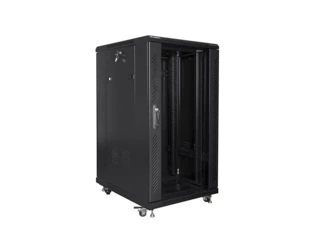 Lanberg Szafa rack FF01-6822-12B (22U; 19''; 1160 mm, 600mm, 800 mm; stojąca; Szklane; 800 kg, zdjęcie 1 z 5