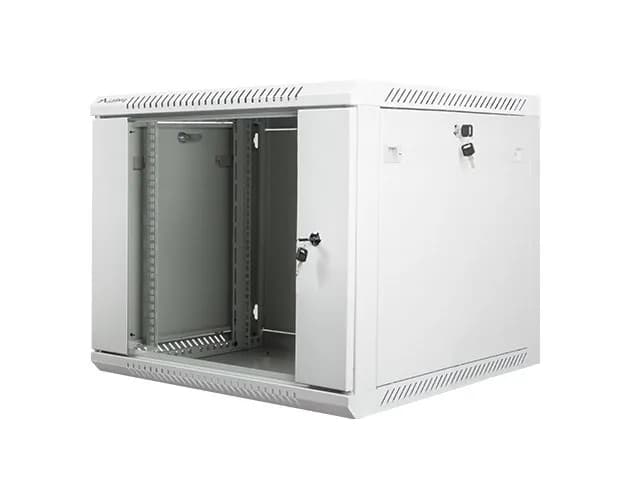 Lanberg Szafa rack WF01-6609-10S (9U; 500mm, 600mm, 600 mm; wisząca; Szklane; 19''; kolor szary), zdjęcie 1 z 5