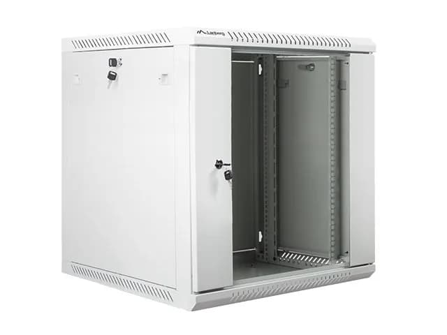 Lanberg Szafa rack WF01-6612-10S (12U; 635mm, 600mm, 600 mm; wisząca; Szklane; 19''; kolor szary), zdjęcie 1 z 5