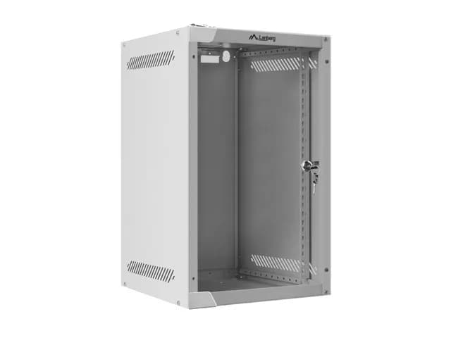 Lanberg Szafa rack WF10-2309-10S (9U; 462mm, 280mm, 310 mm; wisząca; Szklane; 10"; kolor szary), zdjęcie 1 z 6