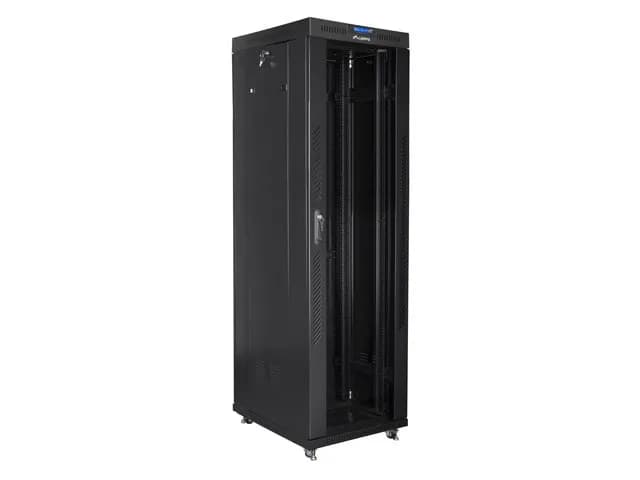 Lanberg SZAFA STOJĄCA RACK 19" 42U 600X800 DRZWI SZKLANE LCD CZARNA FF01-6842-12BL (FLAT PACK), zdjęcie 1 z 5