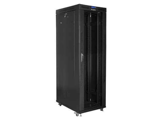 Lanberg SZAFA STOJĄCA RACK 19" 42U 800X1000 DRZWI SZKLANE LCD CZARNA FF01-8042-12BL (FLAT PACK), zdjęcie 1 z 5