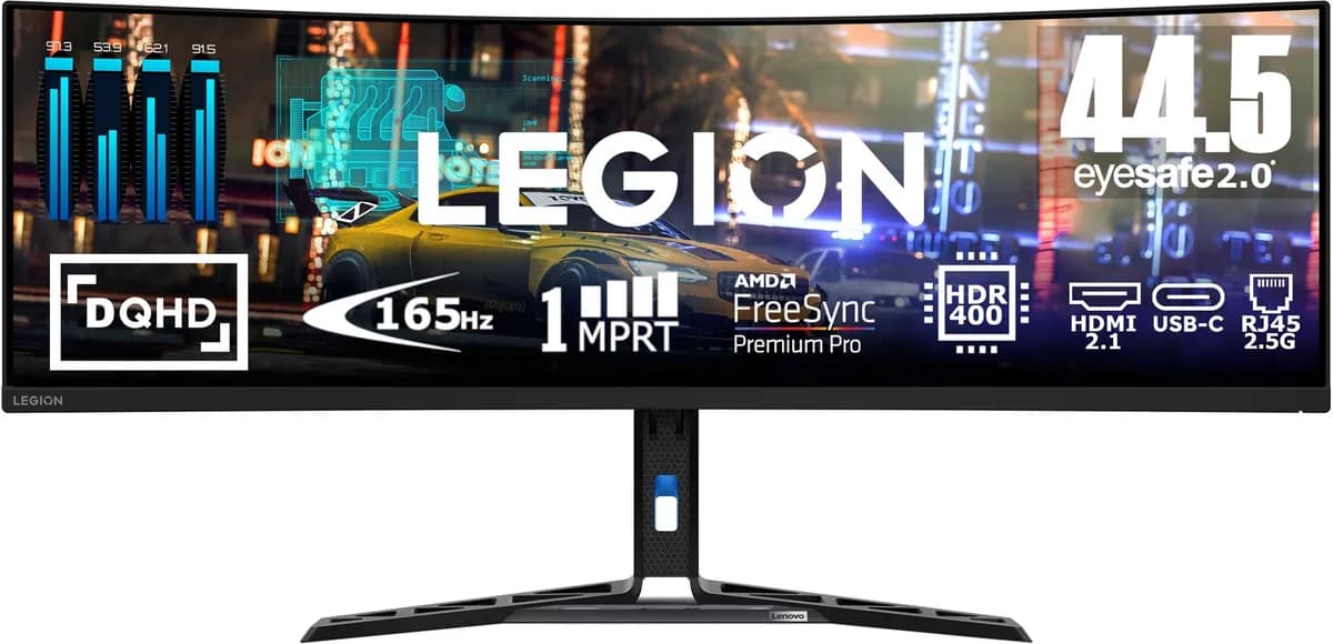 Lenovo Legion R45w-30 44.5" 165Hz 450nits AG 2xHDMI, DP, USB-C, RJ45 Black C, zdjęcie 1 z 9