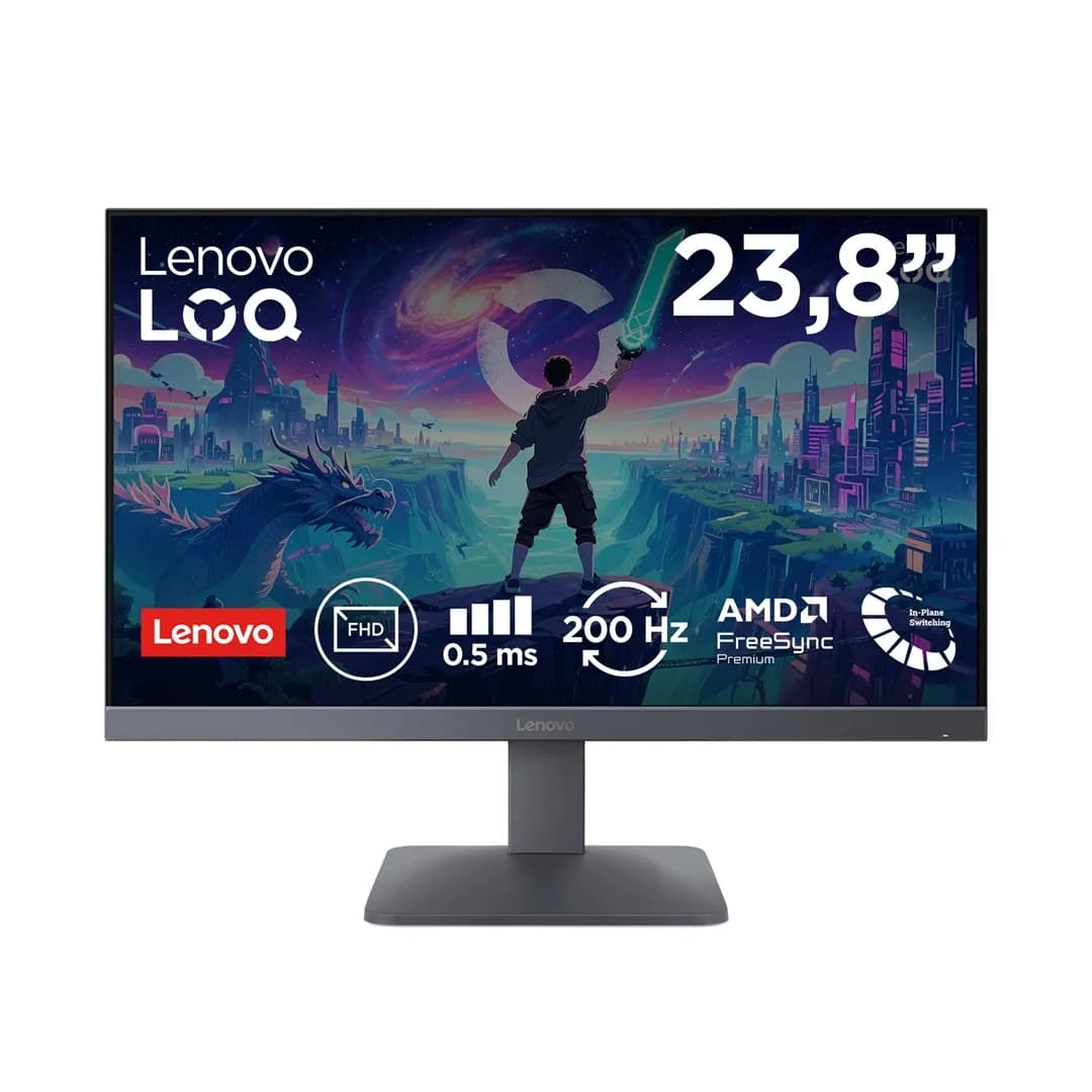 Lenovo LOQ 24-10 23.8"FHD 200Hz 250nits AG HDMI, DP Lunar Grey, zdjęcie 1 z 10