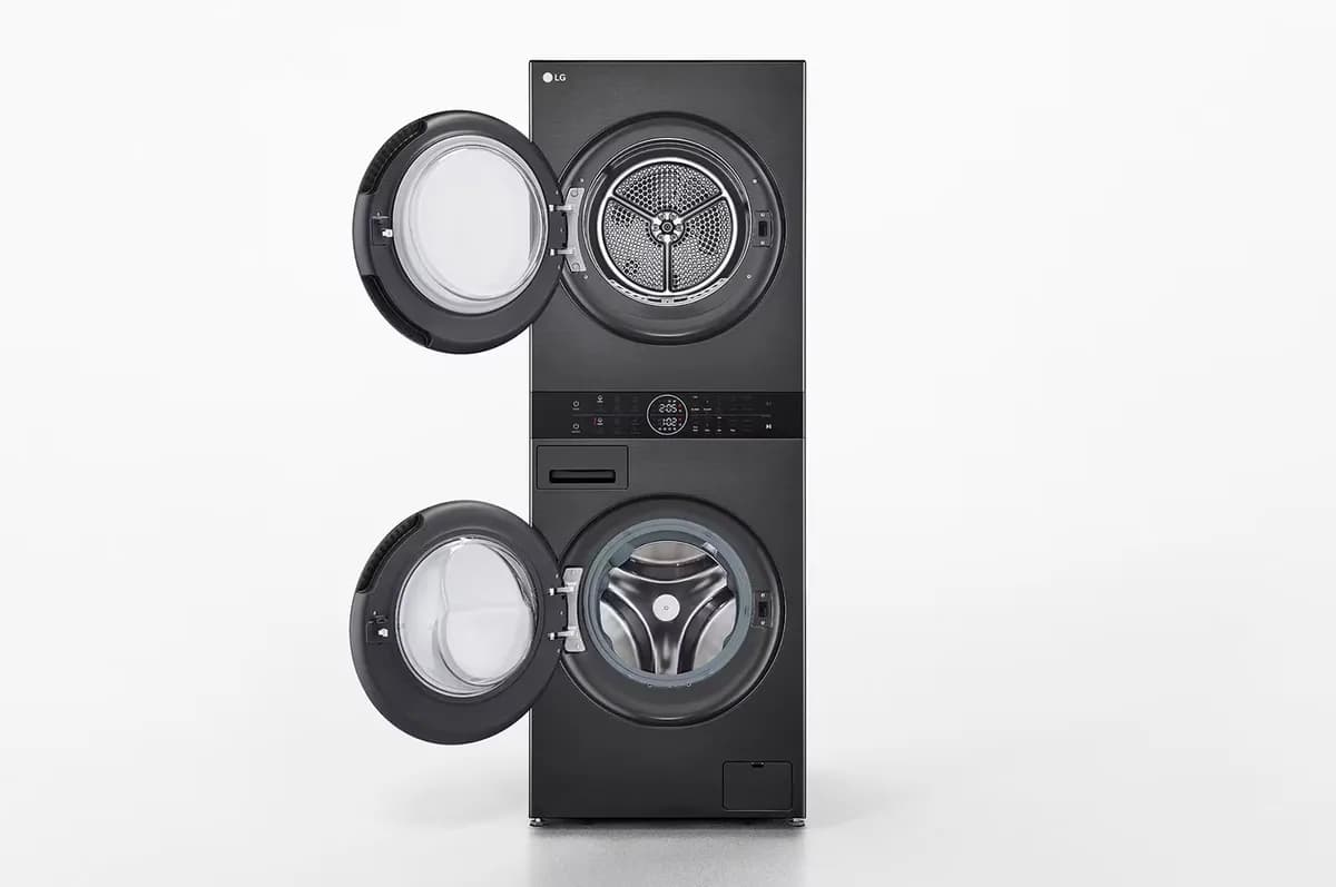 LG Pralko-suszarka WashTower WT1210BBF 12/10kg AI DirectDrive z pompą ciepła TurboWash, zdjęcie 1 z 9