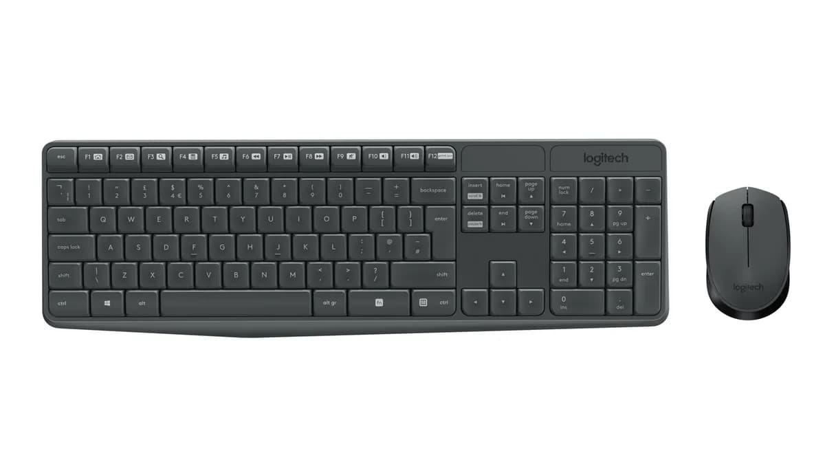 Logitech Zestaw klawiatura + mysz membranowa MK235 920-007931 (USB 3.0; kolor szary; optyczna), zdjęcie 1 z 12