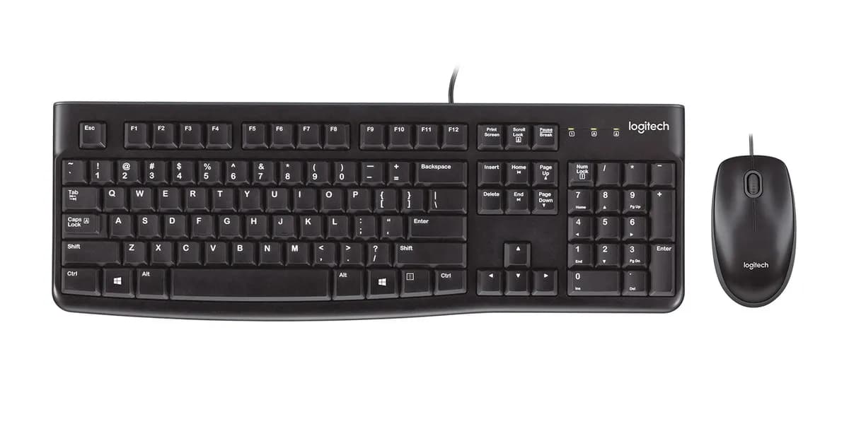 Logitech Zestaw klawiatura + mysz MK120 920-002562 (membranowa; USB 2.0; (US); kolor czarny, zdjęcie 1 z 7