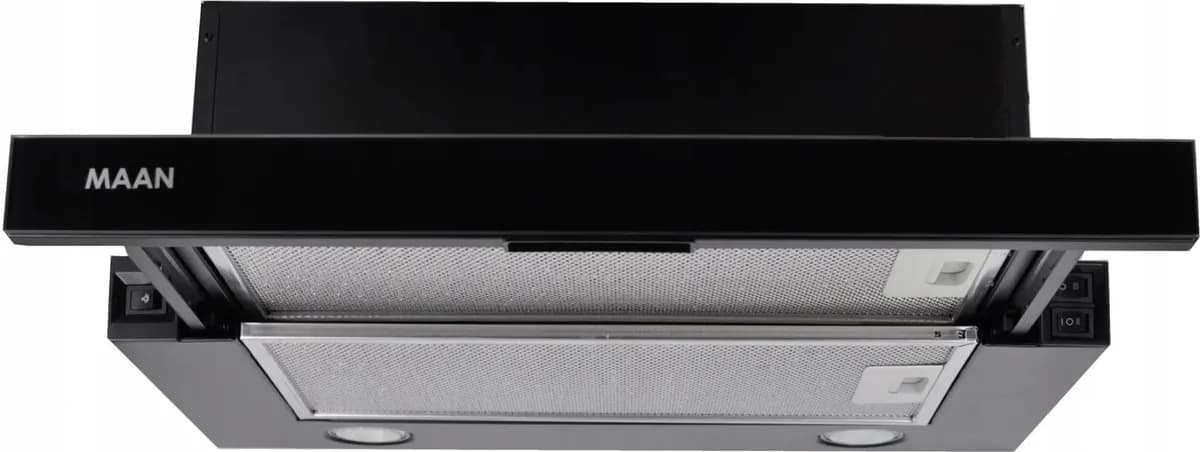 Maan Okap teleskopowy Corona 2 G 50 cm | LED | czarne szkło, zdjęcie 1 z 3