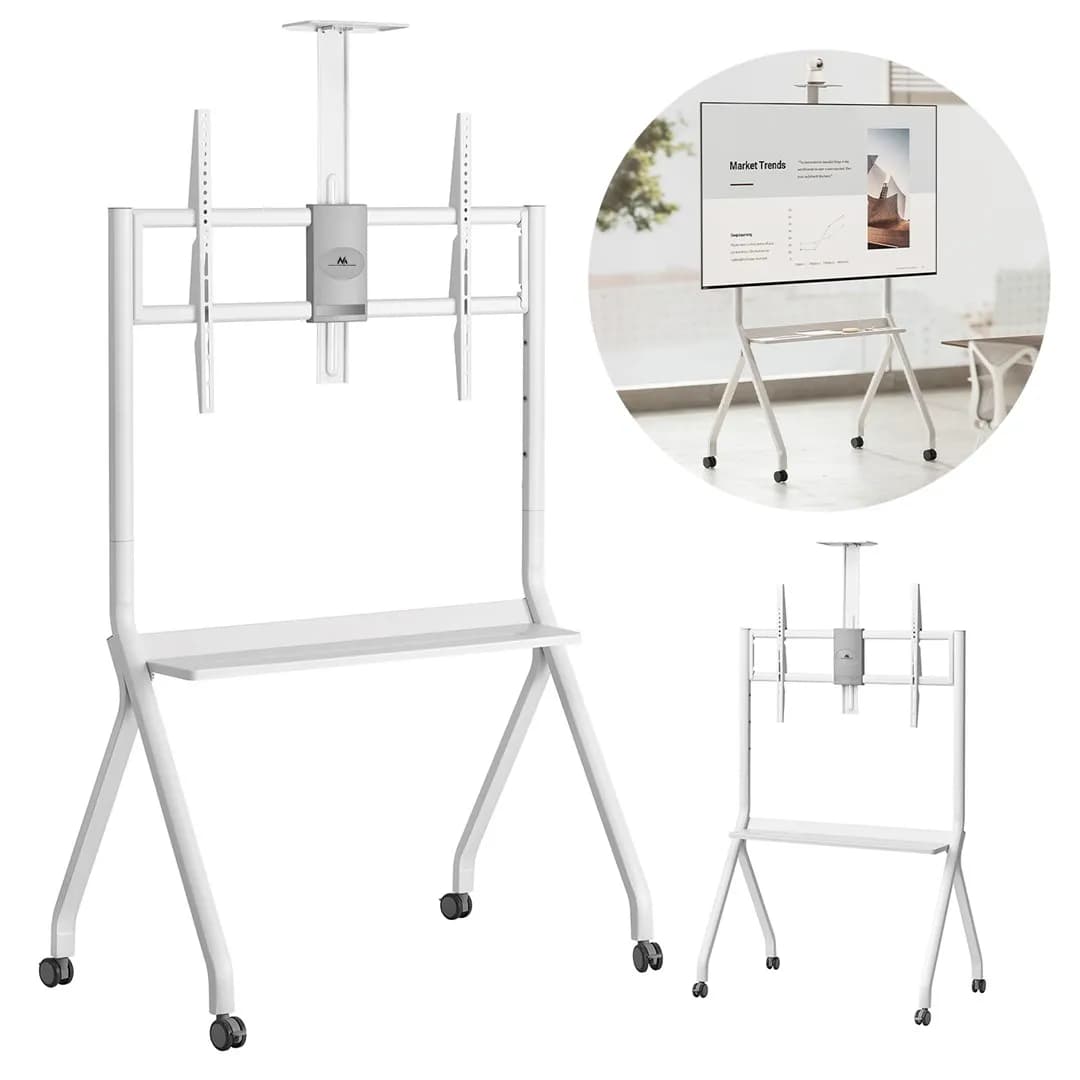 Maclean STAND, WÓZEK DO TV, PÓŁKA NA KAMERĘ, NA KÓŁKACH, 55-100", MAX. OBCIĄŻENIE 120KG/10KG, zdjęcie 1 z 11