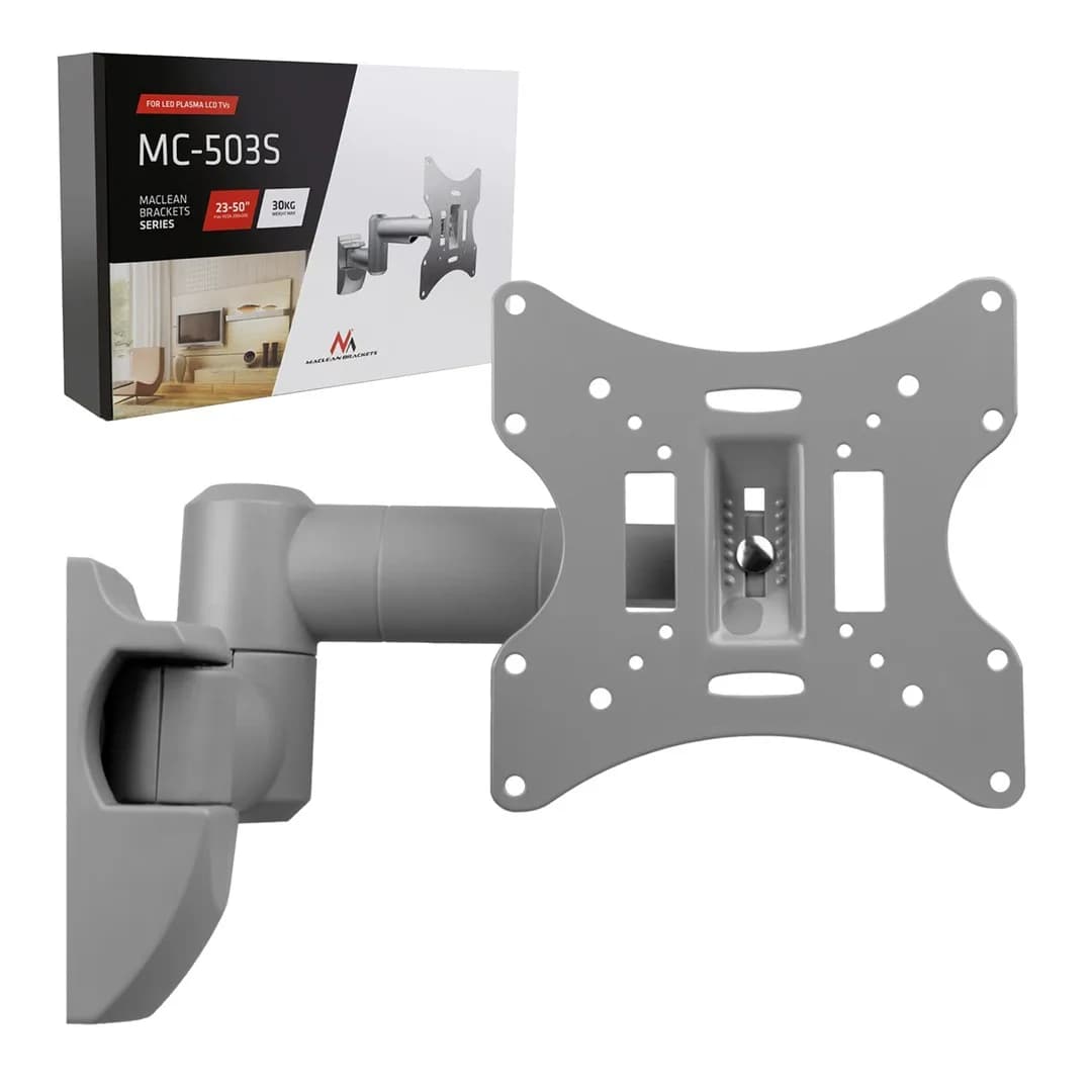 Maclean Uchwyt ścienny do monitora MC-503S (Obrotowy, ścienne, Uchylny; 23" - 42"; max. 30kg), zdjęcie 1 z 10