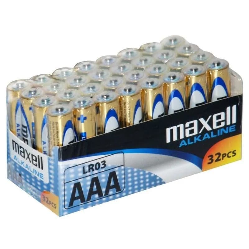 Maxell Bateria alkaliczna ALKALINE LR03 AAA FOLIA karton zestaw 32 sztuki (8 zgrzewek po 4