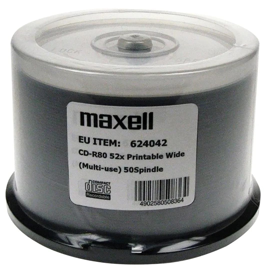 Maxell CD-R 700MB 50 szt. 52x80 min, spindel, płyta do nadruku, zdjęcie 1 z 2