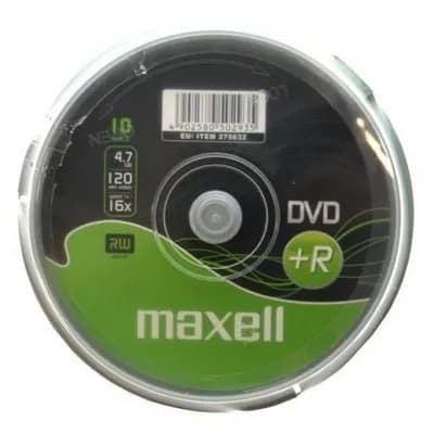 Maxell Płyta DVD+R 4,7 GB, Prędkość zapisu 16X, 10 szt. w opakowaniu SPINDEL, najlepsze do