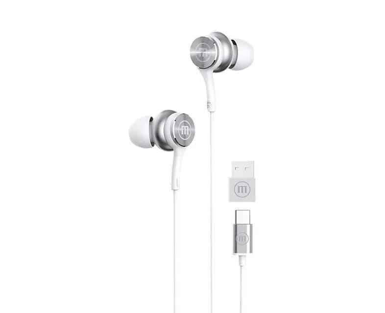 Maxell XC1 Słuchawki przewodowe USB-C connector białe, zdjęcie 1 z 2