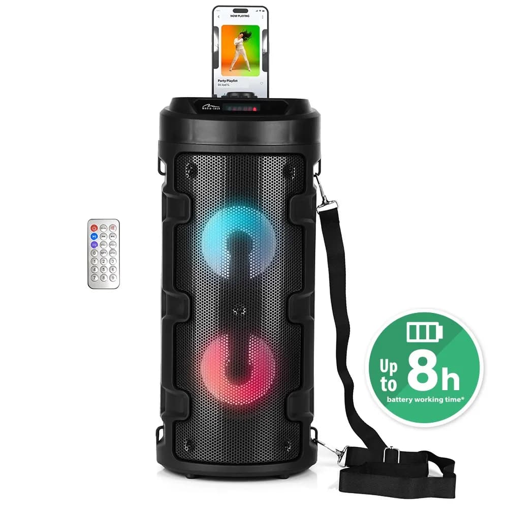 Media-Tech PARTYBOX KEG BT- KOMPAKTOWY GŁOŚNIK STEREOFONICZNY BLUETOOTH Z RADIEM FM, ODTWARZACZEM, zdjęcie 1 z 7
