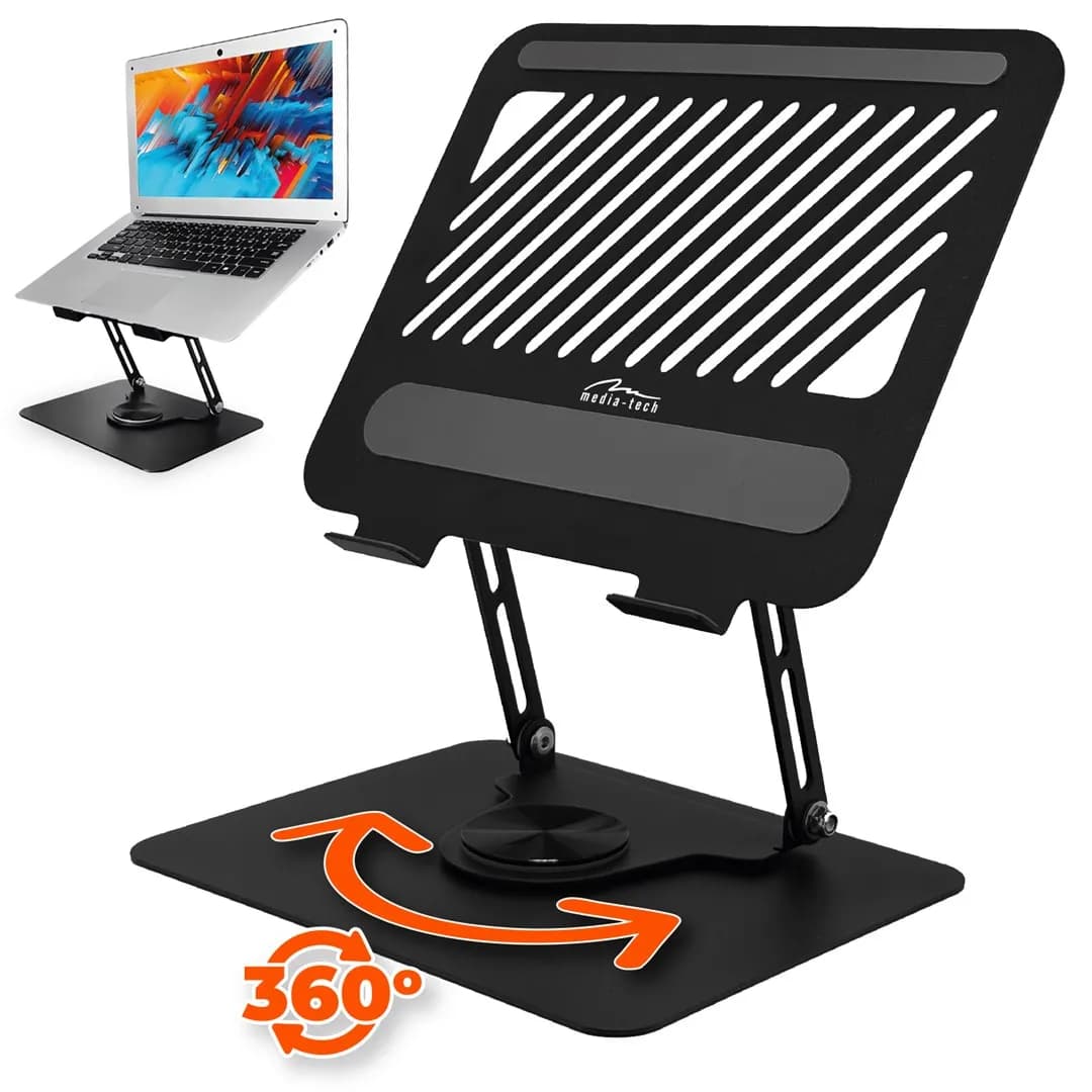 Media-Tech REGULOWANA, OBRACANA, ERGONOMICZNA PODSTAWKA POD LAPTOPA LAPTOP STAND ROTO MT2662, zdjęcie 1 z 12