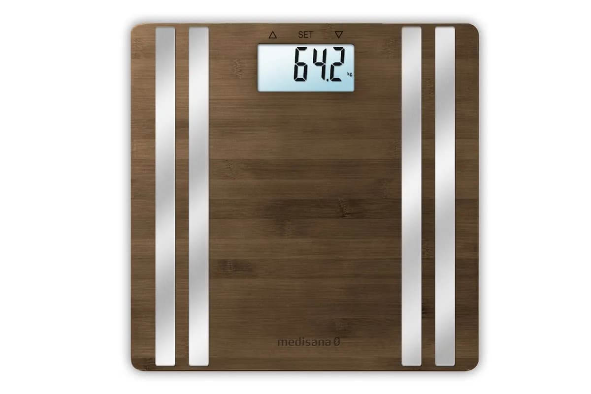 Medisana Waga analityczna Connect BS 552 do 180 kg |VitaDock | do 8 użytkowników | bambus, zdjęcie 1 z 6